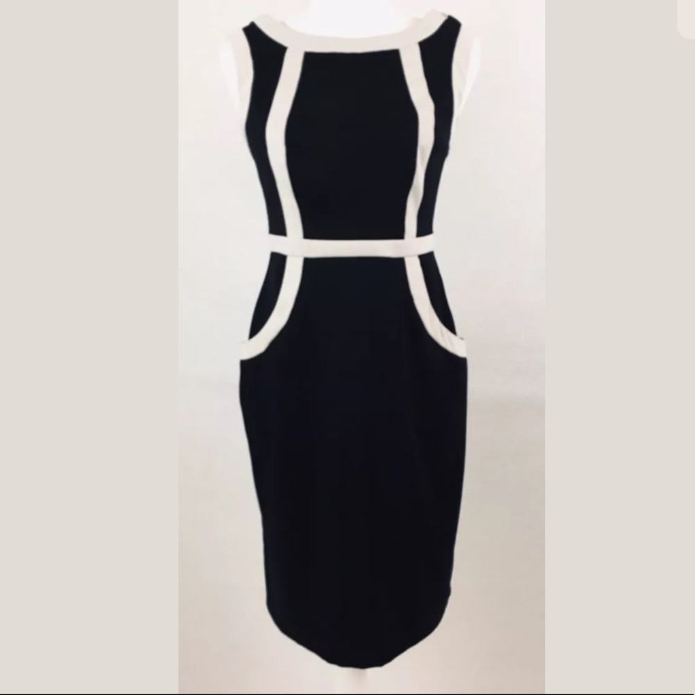 Dressbarn Dress Black Zip-Up Back 2 Pockets Size 4